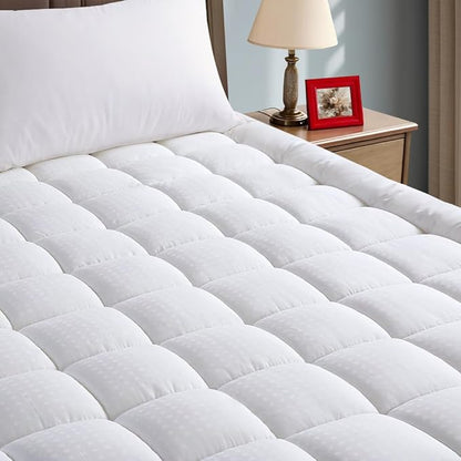EASELAND Mattress Pad Twin XL Pillow Top Mattress Cover Quilted Fitted Protector Single Cotton Top 8-21" Deep Pocket Mattress Topper(39x80 Inches)