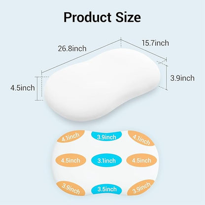 AIRSKY Soft Memory Foam Pillows,Side Sleeper Pillow, Cooling Neck Pillow for Sleeping, CertiPUR-US Certified, Odorless, Deep Sleep Pillow, Dreamers Relief,Low-Profile Edition,M1 (White)