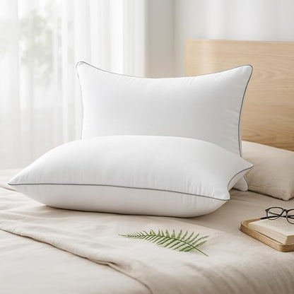 HUXMEYSON Pillows Queen Size Set of 4, Luxury Hotel Bed Pillows Set with Down Alternative Filling for Side and Back Sleepers