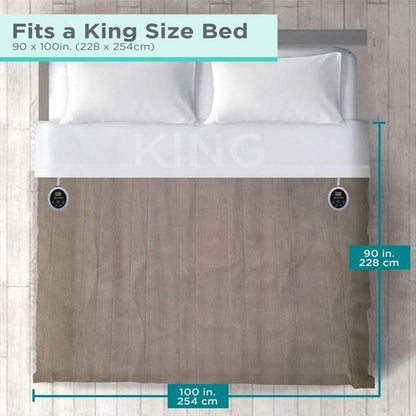 BLACK+DECKER Heated Blanket Electric King, Micro Plush Electric Blanket, Heating Blanket with 10 Heating Levels, 10H Timer, Auto Shutoff, Dual Zone Heating, Fast Heating (90x100 inches, Cream)