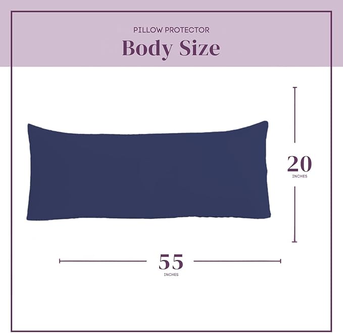 CirclesHome Pillow Protectors Single Pack Body (20 x 55) Zippered - 100% Cotton Breathable Pillowcases - Protects Pillows from Dirt, Dust and Debris (Body- Single Pack - 20x55)