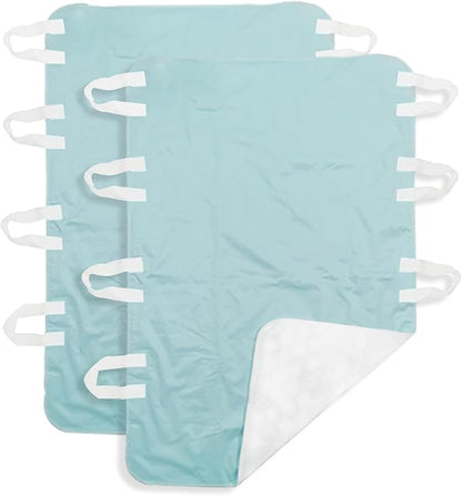 2 Pack Bed Pads for Incontinence Washable Positioning Bed Pad with 8 Handles Washable Reusable Incontinence Mattress Protector Waterproof Bed Pads Incontinence Uderpads for Bedridden Elderly 52” x 36”