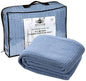 HILLFAIR 100% Combed Cotton Blanket– California King Size Bed Blanket – Warm Soft All Season Breathable Blankets – 102 x 108 inch Extra Large Oversized California King Cotton Blankets for Bed- Blue