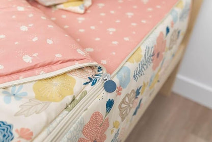 Beddy's Flower Blossoms Girls Durable Zipper Bedding for Kids, Bed in a Bag, Floral Sheets and Comforter, Easy to Make and Wash, Includes Pillowcase and Pillow Sham, Super Soft All Season