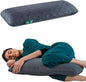 The White Willow Short Body Pillow Memory Foam Sleeping Soft Bed, Hug Pillow Insert for Sleeping & Side Sleeper (10W x 30L Inch) with Grey Zipper Cover Made from German Technology by BASF
