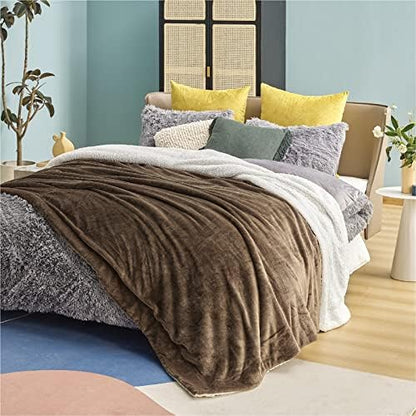 Bedsure GentleSoft Sherpa Fleece Throw Blanket Twin Size for Couch - Thick and Warm Throw for Women and Men, Soft Fuzzy Plush Twin Blanket for Winter, Brown, 60x80 Inches