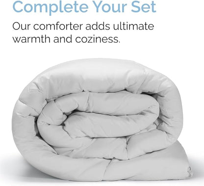 Twin 4 Piece Sheet Set - Comfy Breathable & Cooling - Ultra-Soft Hotel Luxury Bedding Set with 8-16 Inch Deep Pockets - 1 Flat & 1 Fitted Sheet & 2 Pillowcases - Wrinkle Free & Easy Care - Light Grey