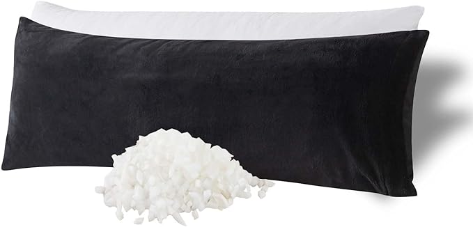 WhatsBedding Memory Foam Body Pillow with Plush Fuzzy Cover, Full Body Pillow for Adults, Long Pillow for Sleeping, Soft Fluffy Supportive