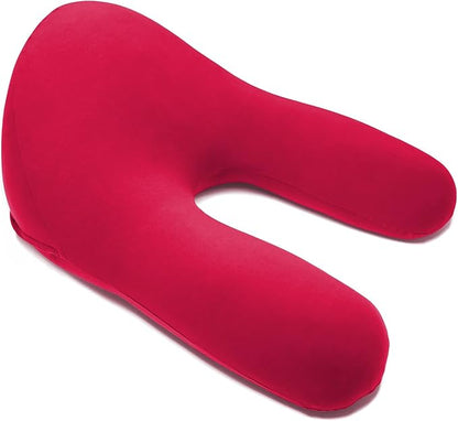 Yogibo Support Pro U Shaped Reading Back Support Lounge Pillow with Arm Rests for Adults, Soft Microbead Filling, Large-Sized with Elevated Chair Back, Red