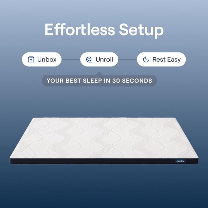 Nectar Soft Mattress Topper - Twin - 2" Gel Memory Foam Mattress Topper - Breathable & Comfortable - Support & Pressure-Relief - CertiPUR-US Certified