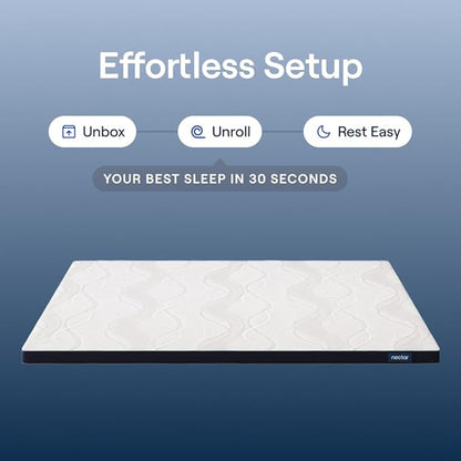 Nectar Soft Mattress Topper - Twin XL - 2" Gel Memory Foam Mattress Topper - Breathable & Comfortable - Support & Pressure-Relief - CertiPUR-US Certified