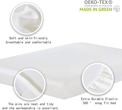 100% Supima Cotton Sheets 600 Thread Count,Bed Sheet Set Queen Size Sheets 4 Pieces,Soft & Silk Sateen Weave, Fits Mattress Up to 18",Deep Pocket, Breathable & Fade Resistant(Pure White,Queen)