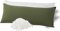WhatsBedding Memory Foam Body Pillow with Breathable Zippered Cotton Cover, Full Body Pillow for Adults, Long Pillow for Sleeping, Firm Pillow Fluffy Supportive, Forest Green