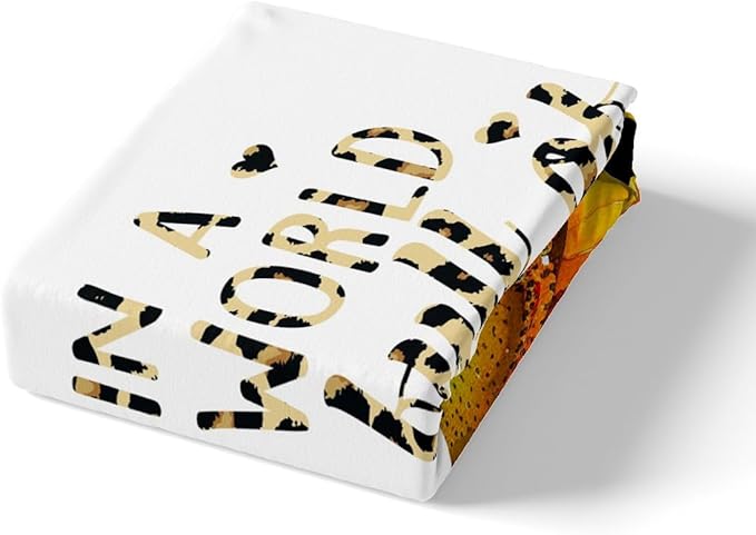 Castle Fairy Watercolor Sunflowers Duvet Cover Set Twin Size,Yellow Floral Theme Comforter Cover for Kids Boys Bedroom Xmas Gift,Leopard Art Word Print Bedding Set with 1 Pillowcase Bedspread