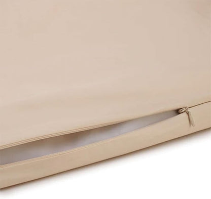 Sleepgram Supima Machine Washable 400 Thread Count Cotton Silver Ion Infused Luxury Zippered Duvet Cover with Travel Bag, King, Sand