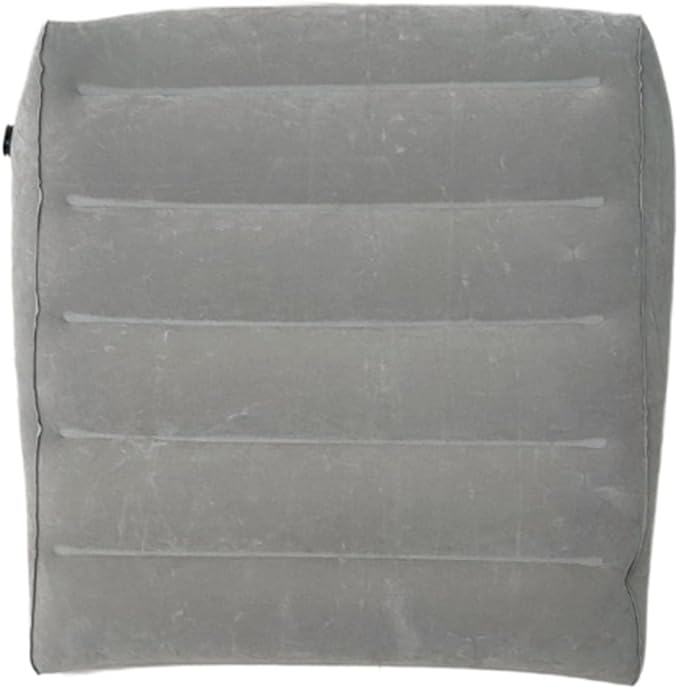 QISHENG - Inflatable Wedge Pillow, Lightweight Portable & Washable Travel Wedge Pillow for Sleeping, Reading, Camping, Back Pain Relief, Post-Surgery, Snoring and Leg Support (Grey)