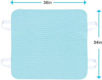 2 Pack Bed Pads for Incontinence Positioning Bed Pad with Handles for Lift and Transfer Reusable Waterproof Bed Pads Washable Incontinence Bed Pads for Elderly Hospital Home Care 36” × 34”