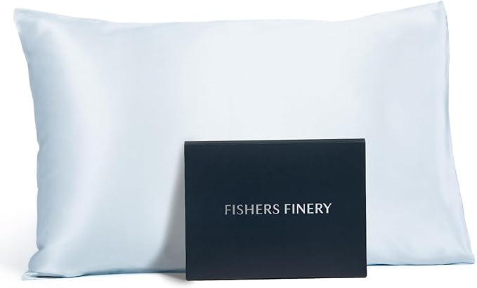 Fishers Finery 25mm 100% Pure Mulberry Silk Pillowcase (Blue King)