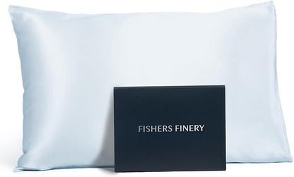 Fishers Finery 25mm 100% Pure Mulberry Silk Pillowcase (Blue King)