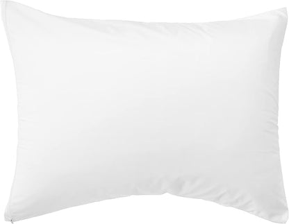National Allergy Premium 100% Cotton Zippered Pillow Protector - Standard Size - White - 3 Pack - 300 Thread Count - Hypoallergenic Bed Pillowcase with Zipper - Breathable Encasement Cover