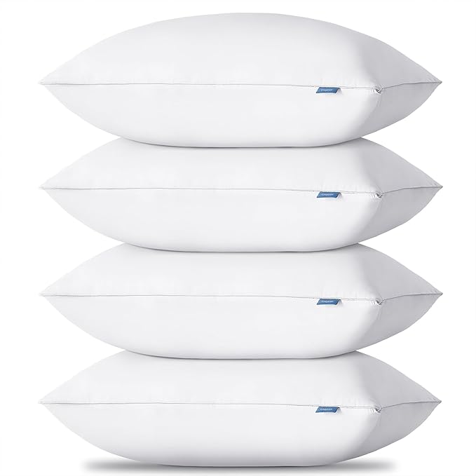 CozyLux Pillows King Size Set of 4, Hotel Quality Bed Pillows for Sleeping 4 Pack, Cooling Pillows for Side Back and Stomach Sleepers, Down Alternative Luxury Soft Supportive Fluffy Pillows (19x34)