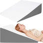 Wedge Pillow, Bed Wedge Pillows for Sleeping, Snoring, Back Support, After Surgery, Foam Triangle Pillow, Removable Washable Cover (White Gray, 12in)