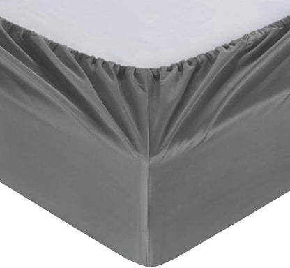 100% Supima Cotton Sheets 600 Thread Count,Bed Sheet Set King Size Sheets 4 Pieces,Soft & Silk Sateen Weave, Fits Mattress Up to 18'',Deep Pocket, Breathable & Fade Resistant(Grey,King)