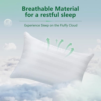 COZSINOOR Queen Size Bed Pillows for Sleeping - Premium Down Alternative Pillows Set of 2 for Side, Back, Stomach Sleepers - Hotel Quality Fluffy Soft Microfiber Fill Breathable Skin-Friendly Cover