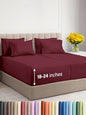 Extra Deep Split King Sheet Set - 7 Piece Breathable and Cooling Sheets - Hotel Luxury Bed Sheets Set - Easy Fit - Soft, Wrinkle Free and Comfy Sheets Set - Burgundy Sheet Set with Extra Deep Pockets
