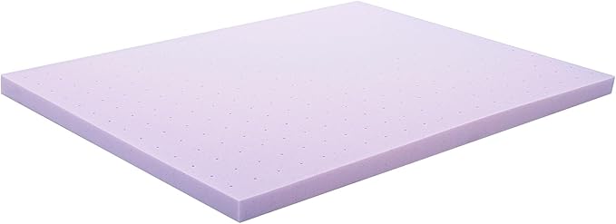 Lucid 3 Inch Lavender Memory Foam Mattress Topper, Twin XL Size – Essential Oil Infusion – Deep Plush Feel, Pressure-Relieving Bed Topper – Ventilated and Breathable – CertiPur Certified