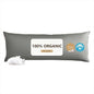 Goose Down Body Pillow for Side Sleeper, Large Body Pillows for Adults, Hugging Feather Body Pillow Insert, Cooling Full Length Long Pillow for Bed with 100% Organic Cotton Shell, (Dark Grey 20"x72")