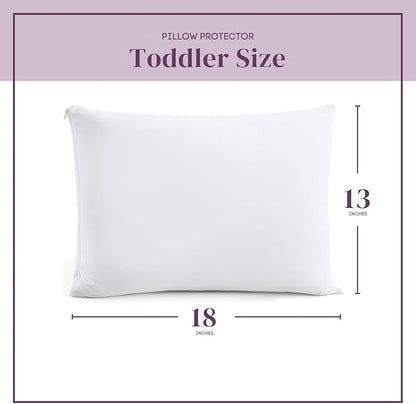 CirclesHome Pillow Protectors Single Pack Toddler Zippered - 100% Cotton Breathable Pillowcases - Protects Pillows from Dirt, Dust and Debris Toddler - (Single Pack 18 x 13)