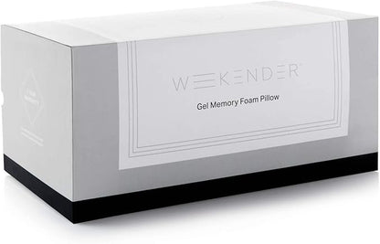 Weekender Gel Memory Foam Pillow - Queen Size - 1-Pack - Medium Plush Feel - Neck and Shoulder Support - Side, Stomach, and Back Sleepers - Home, Hotel, & Hospital Essentials - CertiPur Certified