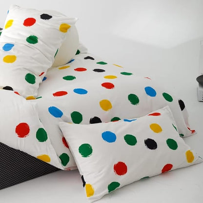 Wellboo Rainbow Polka Dot Comforter Sets Queen Size Women Girls Tie Dye Comforter Dots Watercolor Bedding Sets Colorful Bubbles Polka Dots Comforter Yellow Red Green and Blue Ombre Bed Quilts Soft