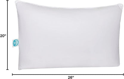 Standard Pillow Pure Dream Firm Pillow, Medium Support Hotel Pillow, Standard Size 20x26 Inch Goose Feather Down Pillows, Pack of 1
