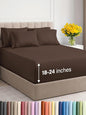 Extra Deep Full Sheet Set - 6 Piece Breathable and Cooling Sheets - Hotel Luxury Bed Sheets Set - Easy & Secure Fit - Soft, Wrinkle Free and Comfy Sheets Set - Brown Sheet Set with Extra Deep Pockets