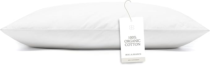 BOLL & BRANCH Down Chamber Pillow - Medium, Standard - Naturally Cooling Shell - Premium Comfort, Superior Support - Cruelty-Free IDS Certified Down