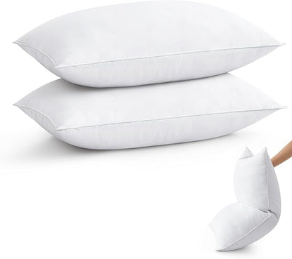 puredown® Goose Feather Down Pillows King Size Set of 2, Soft Fluffy Luxury Hotel Collection Bed Pillow for Back, Stomach or Side Sleeper.
