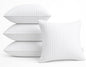 Oubonun 20 x 20 Throw Pillow Inserts, Firm and Fluffy Decorative Square Pillows for Couch Bed Sofa with Soft Cotton Cover White Cushion with Down Alternative Pack of 4