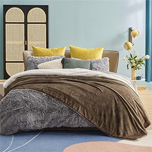 Bedsure GentleSoft Sherpa Fleece Throw Blanket Twin Size for Couch - Thick and Warm Throw for Women and Men, Soft Fuzzy Plush Twin Blanket for Winter, Brown, 60x80 Inches