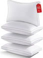 Pillows Queen Size Set of 4, Bed Pillows for Sleeping 4 Pack, Luxury Hotel Quality, Supportive Queen Pillows with Soft Down Alternative for Back Stomach Side Sleepers, Machine Washable