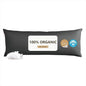 Goose Down Body Pillows for Adults, Large Body Pillow for Side Sleeper, Hugging Feather Body Pillow Insert, Cooling Full Length Long Pillow for Bed with 100% Organic Cotton Shell, (Black 20"x60")