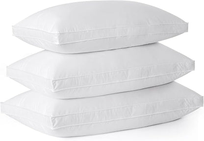 Bafode Goose Feathers Down Pillows, Pillows King Size Set of 2, 100% Cotton Cover,Gusseted Hotel Collection Bed Pillow for Back, Stomach or Side Sleepers