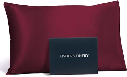 Fishers Finery 25mm 100% Pure Mulberry Silk Pillowcase (Red Standard)
