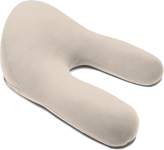Yogibo Support Pro U Shaped Reading Back Support Lounge Pillow with Arm Rests for Adults, Soft Microbead Filling, Large-Sized with Elevated Chair Back, Light Gray