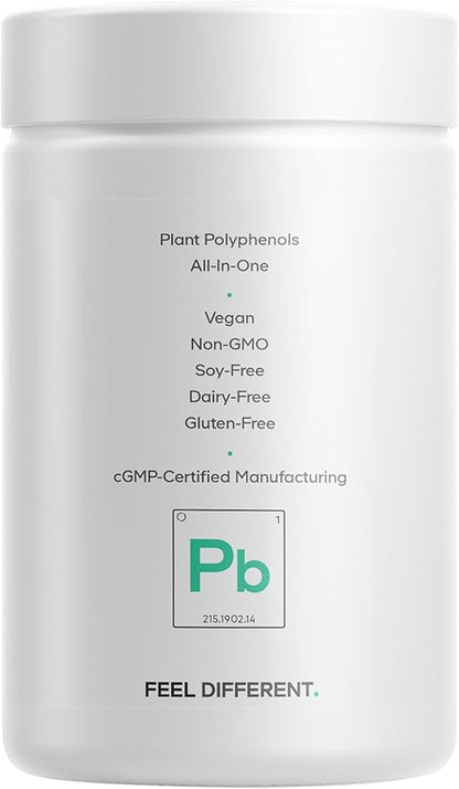Codeage Polyphenols Broad Spectrum Supplement - Blend of 15 Berries, Fruits, and Botanical Extracts, Decaf Green Tea Leaf, Quercetin, Resveratrol, Pomegranate, Turmeric - Non-GMO - 120 Capsules