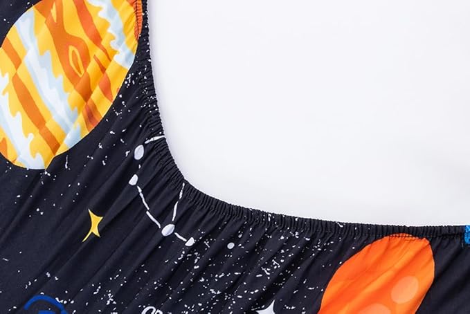Holawakaka Kids Zipper Bedding Galaxy Comforter Set, Boys Girls Twin Size Outer Space Stars Planet Print Zippered Bed Sets, Child Cartoon Dorm Zip Bedding