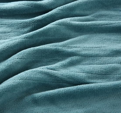Electric Heated Blanket Twin Size 62"x84", Soft Fleece with 10 Hours Auto-Off & 4 Heating Levels, Overheating Protection, Machine Washable, Green Blue