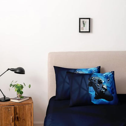 3D Print Gamepad Duvet Cover Set Gaming Comforter Covers and Pillowcases King Size Black Color Bed Set Gamer Beddings Boy Kid Bedroom Decorations…