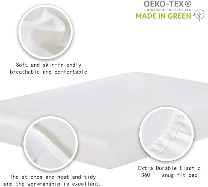 100% Supima Cotton Sheets 600 Thread Count,Bed Sheet Set King Size Sheets 4 Pieces,Soft & Silky Sateen Weave, Fits Mattress Up to 18",Deep Pocket, Breathable & Fade Resistant(Ivory,King)